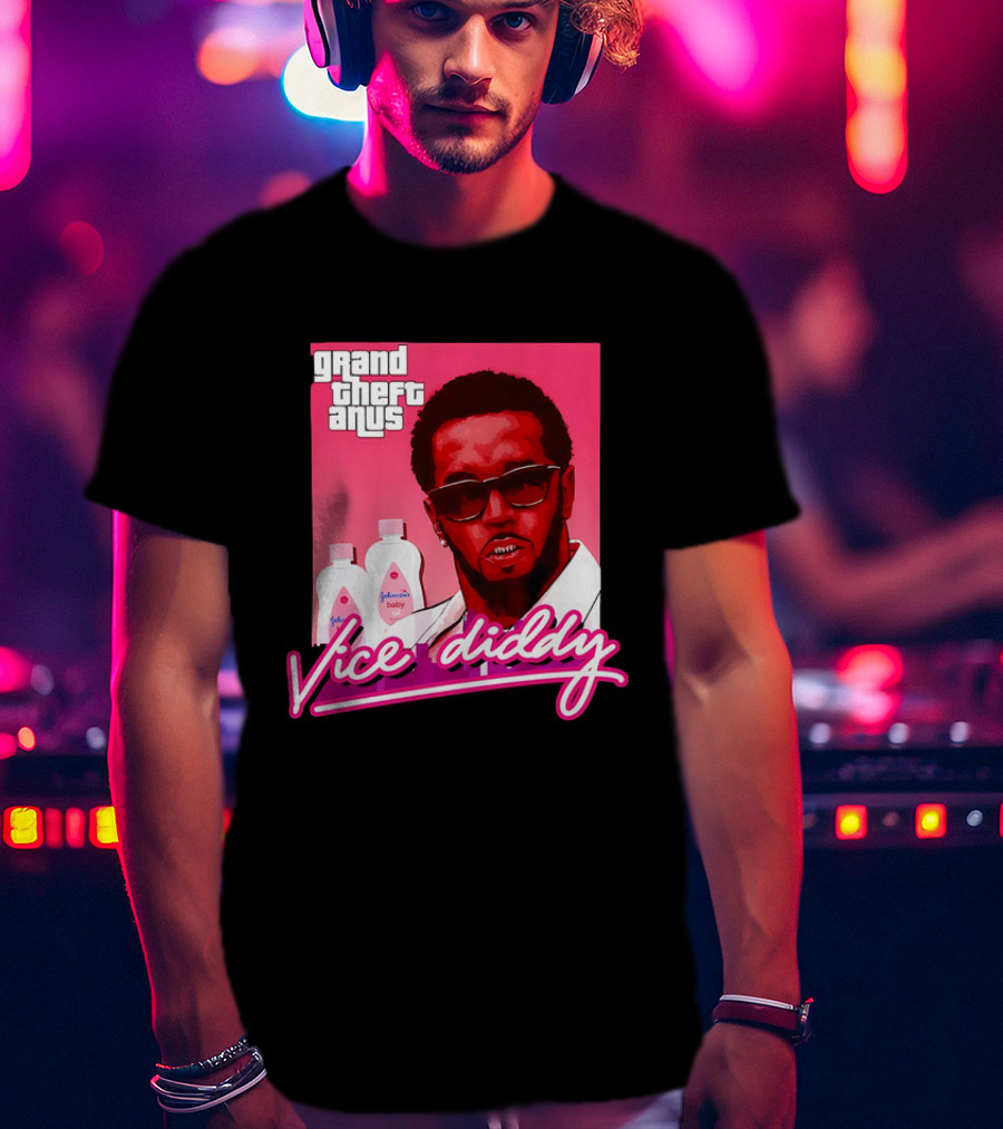 Grand Theft Anus Vice Diddy Johnson's Baby Oil Parody T-Shirt