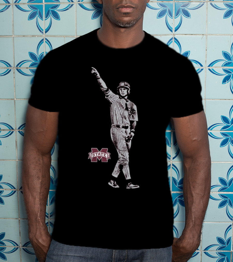 Ace Reese Mississippi State Bulldogs Baseball Illustrated Maroon NCAA 2025 T-Shirt