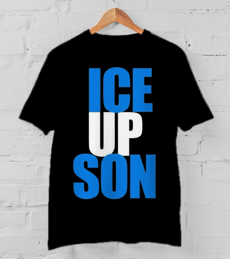 Albert Breer Ice Up Son Bold Blue And White Text T-Shirt