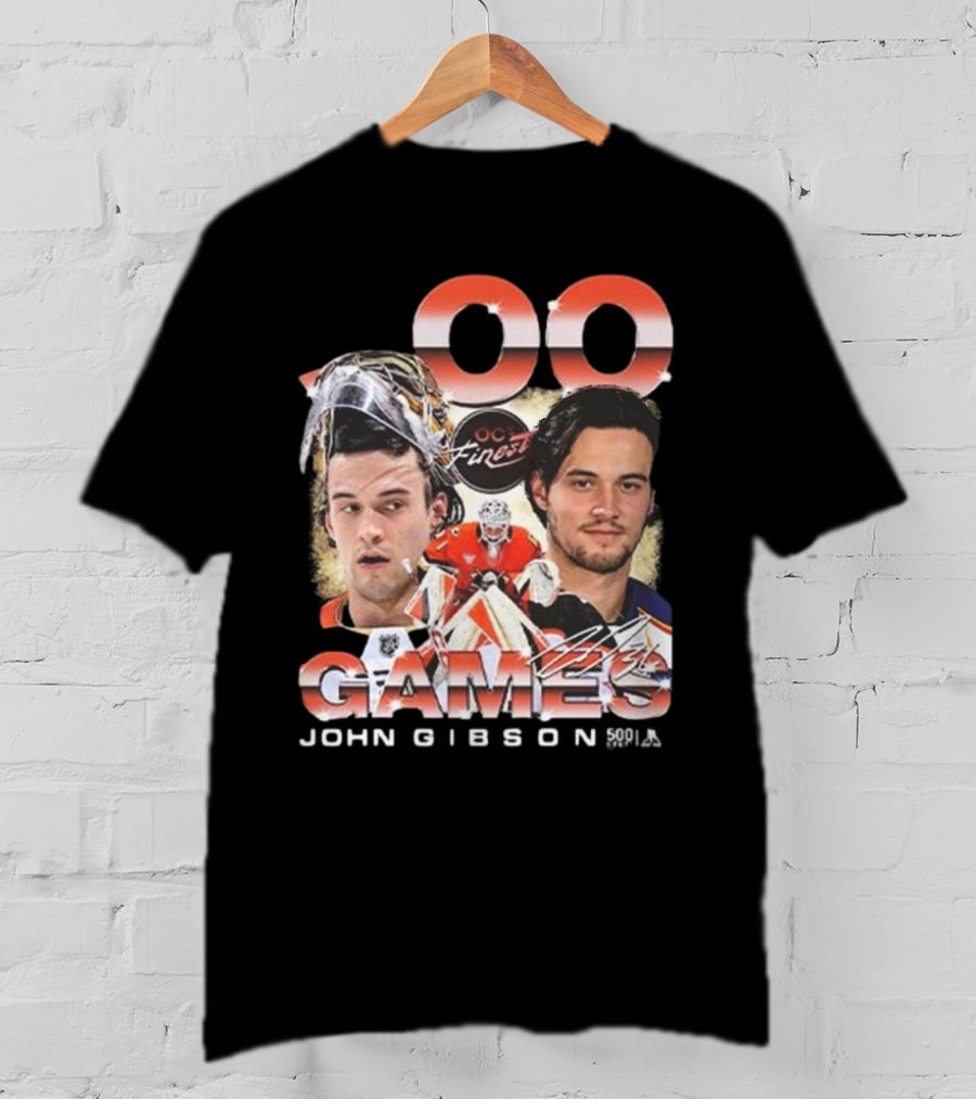 Anaheim Ducks John Gibson 500 Games Milestone Commemoration T-Shirt