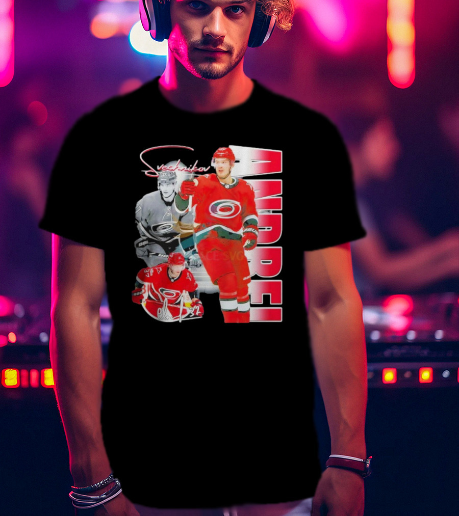 Andrei Svechnikov Carolina Hurricanes NHL Player 37 Signature T-Shirt