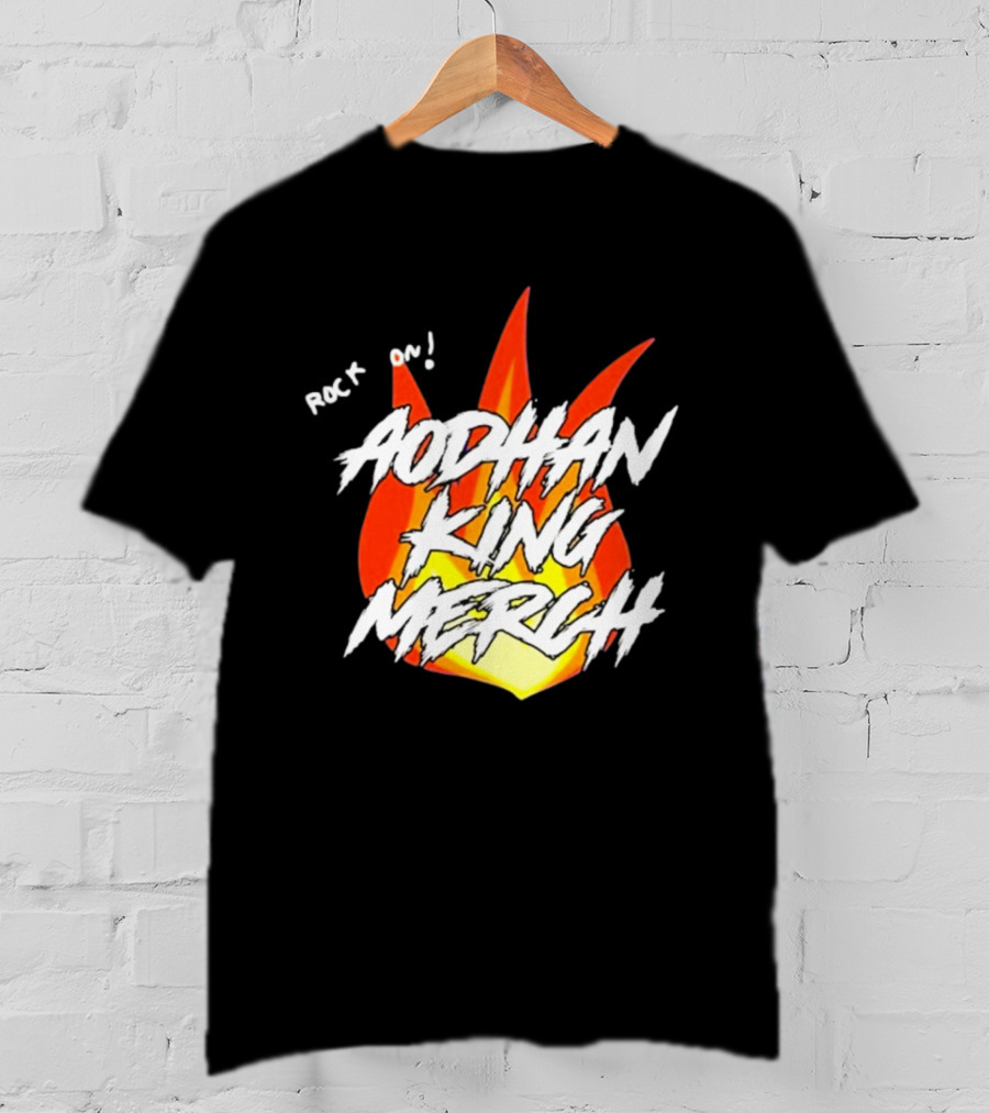 Aodhan King Rock On Flames Merch T-Shirt