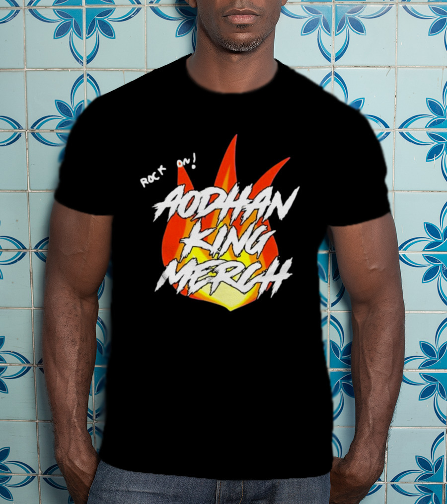Aodhan King Rock On Flames Merch T-Shirt