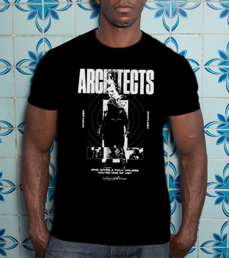 Architects Whiplash Flame Target Circles And Who Cries A Flame Fades You’re One Of Us Text T-Shirt
