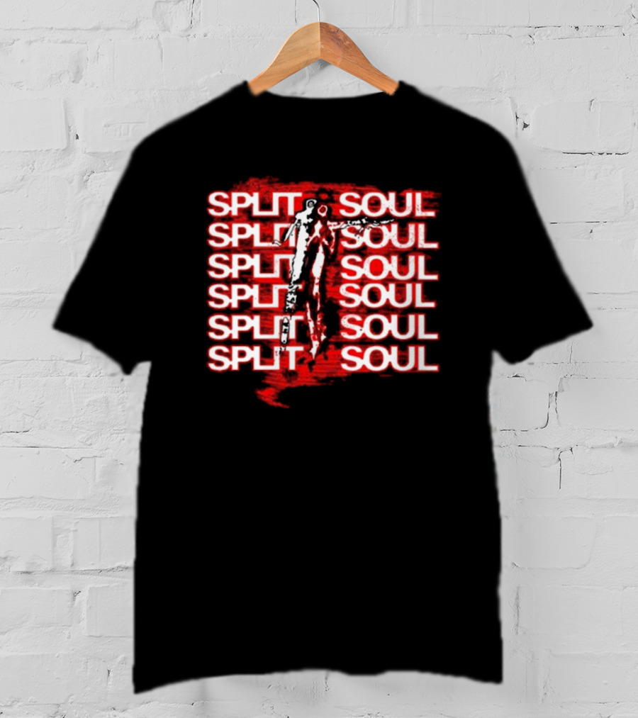 Artiomusic Artio Split Soul Repeated Text With Figure Overlay T-Shirt