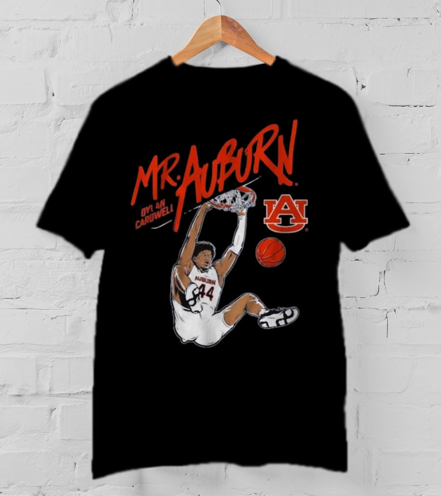 Auburn Basketball Dylan Cardwell Mr. Auburn Slam Dunk Graphic T-Shirt