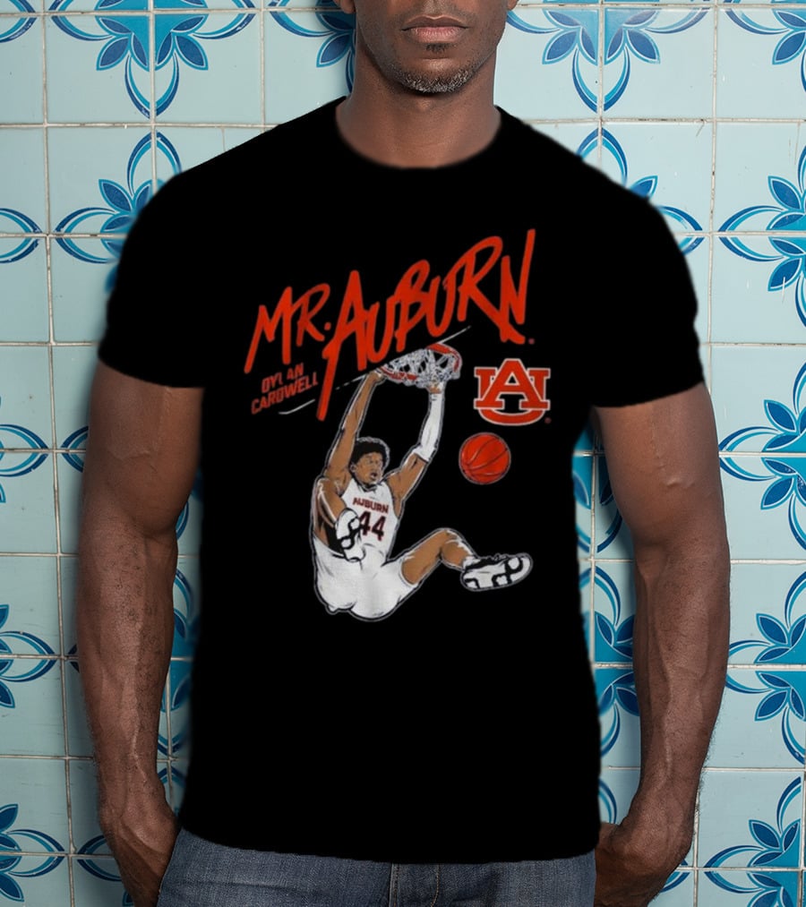 Auburn Basketball Dylan Cardwell Mr. Auburn Slam Dunk Graphic T-Shirt