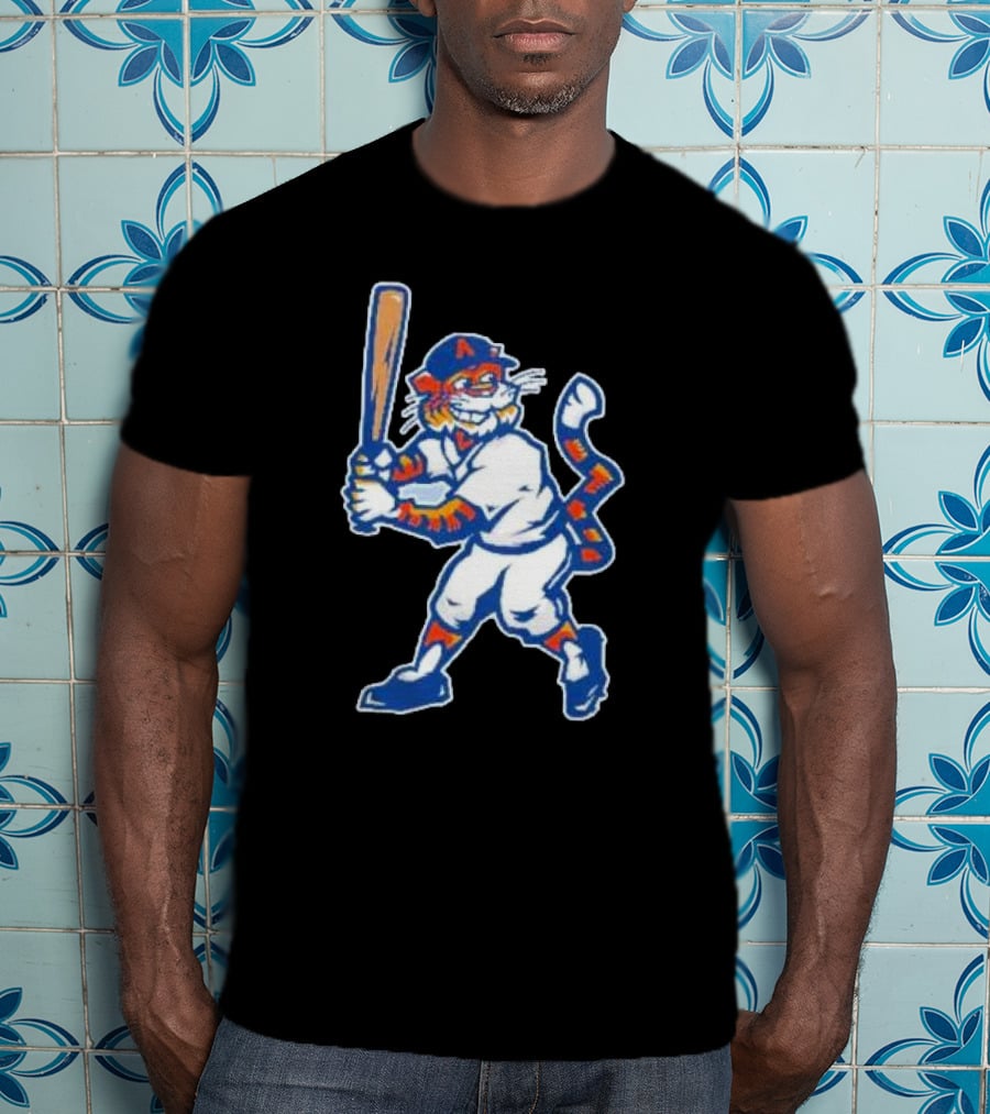 Auburn Tigers Aubie Baseball Mascot Holding Bat T-Shirt
