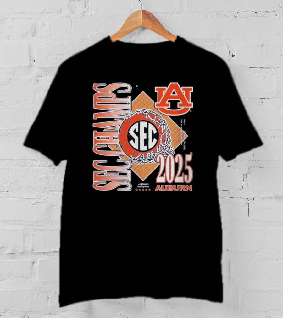 Auburn Tigers SEC Champs 2025 Basketball Victory T-Shirt