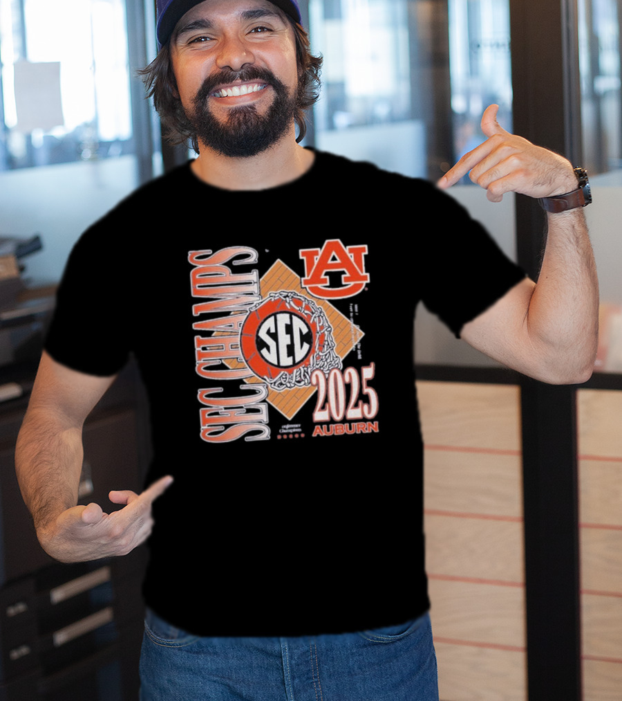 Auburn Tigers SEC Champs 2025 Basketball Victory T-Shirt