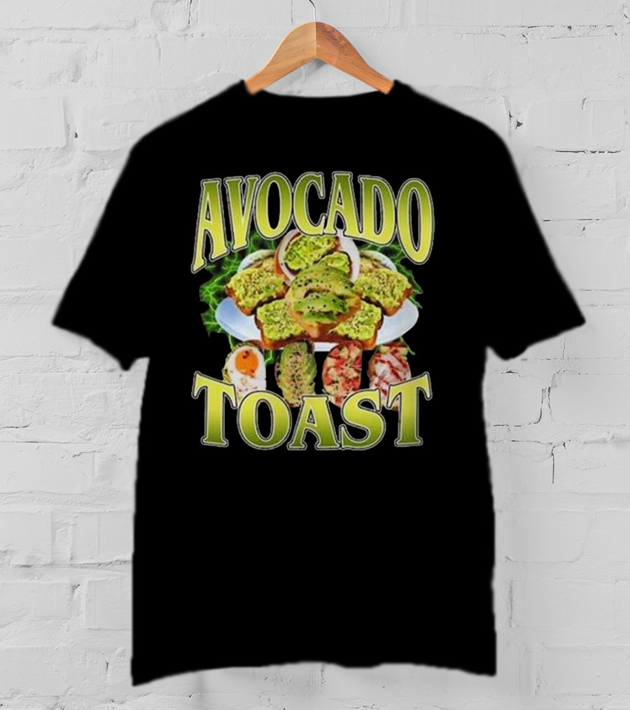 Avocado Toast Assorted Toppings Food Art T-Shirt