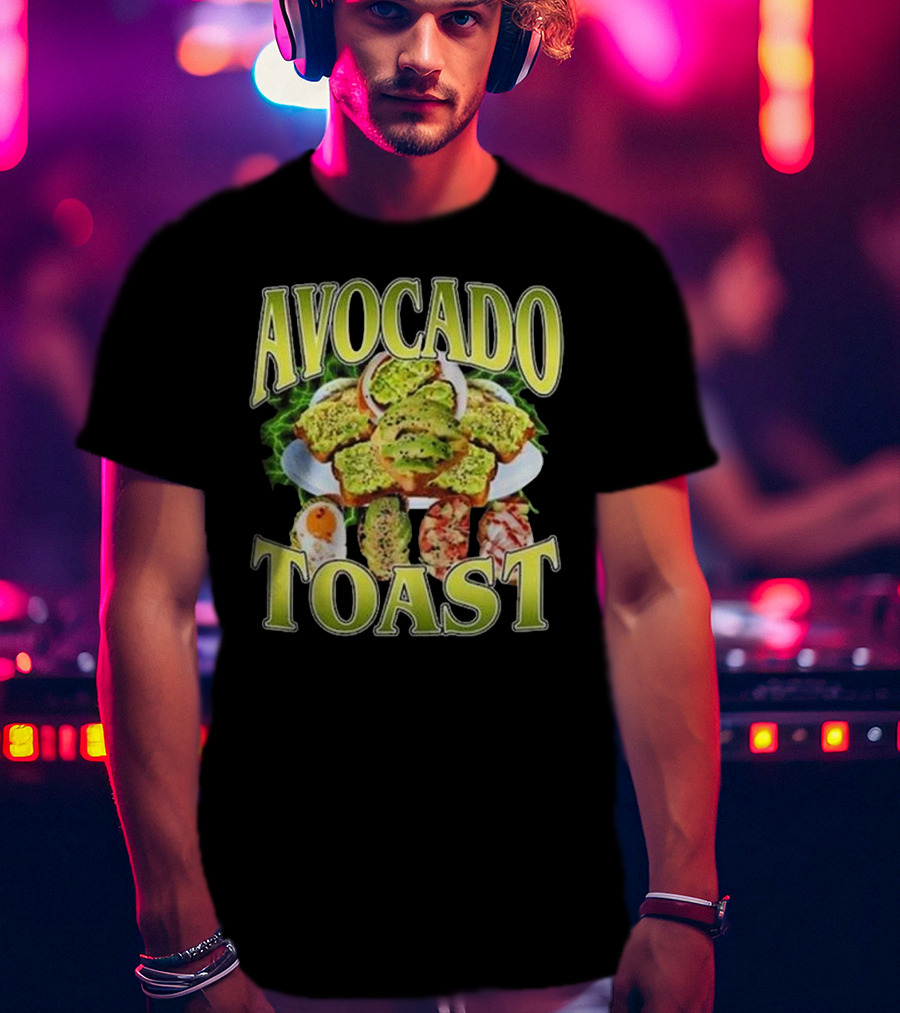 Avocado Toast Assorted Toppings Food Art T-Shirt