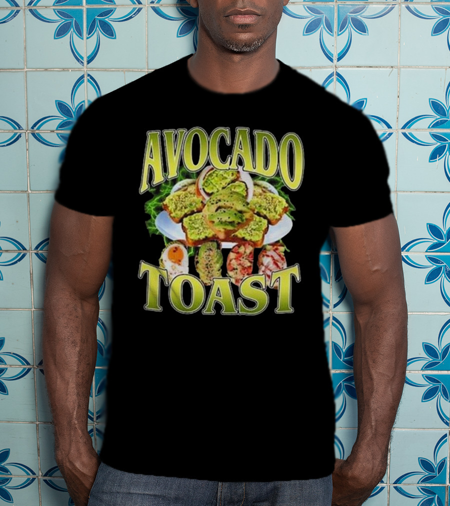 Avocado Toast Assorted Toppings Food Art T-Shirt