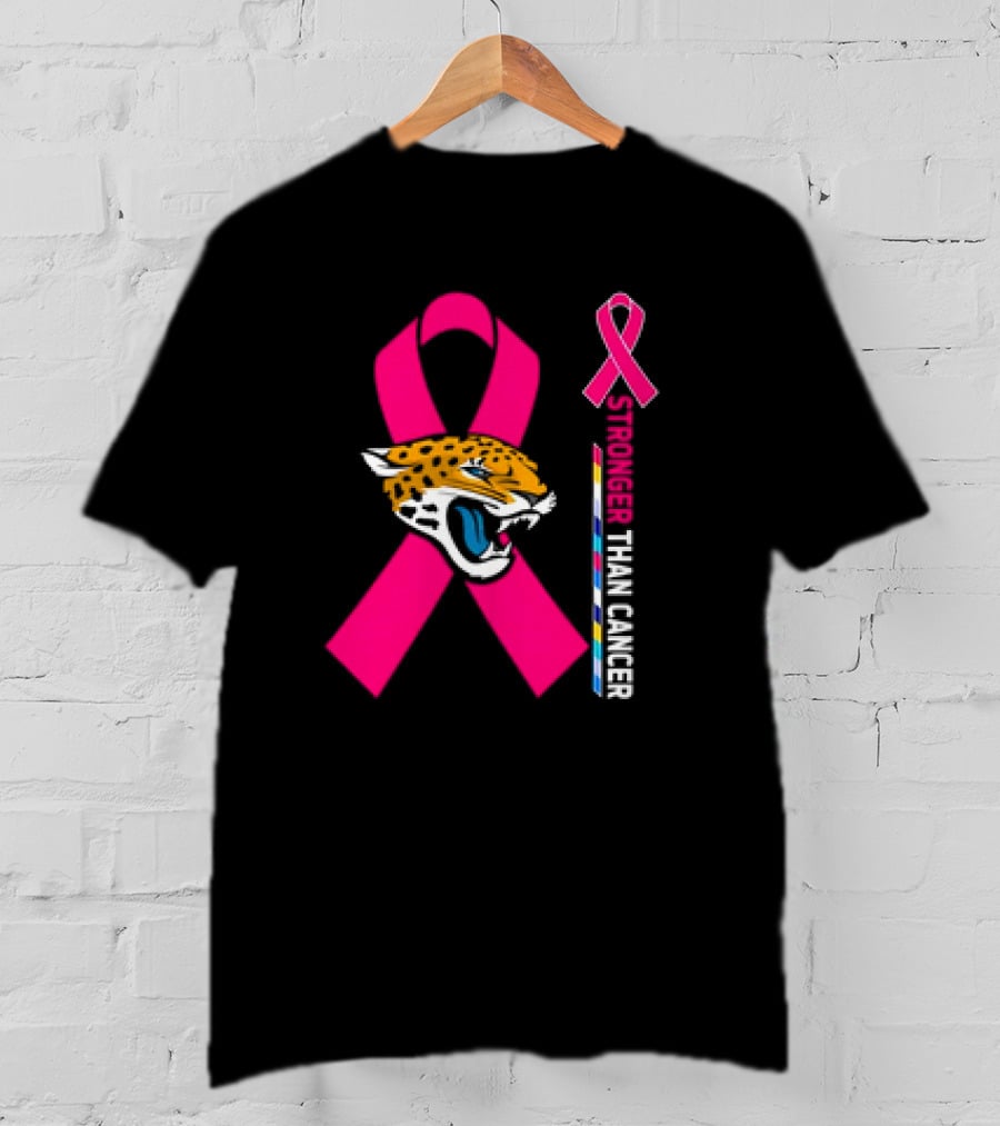 Awareness Stronger Than Cancer Pink Ribbon Jacksonville Jaguars T-Shirt