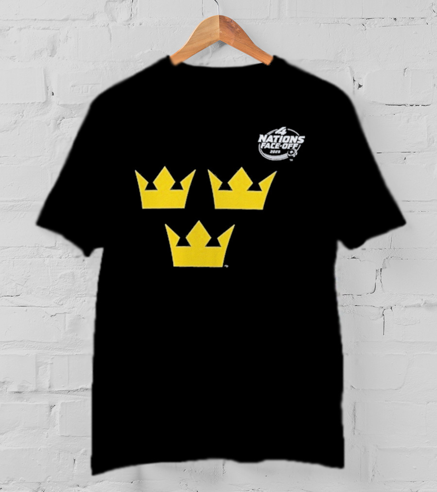 Awesome Sweden 2025 4 Nations Face-Off Primary Tre Kronor Yellow Crowns T-Shirt