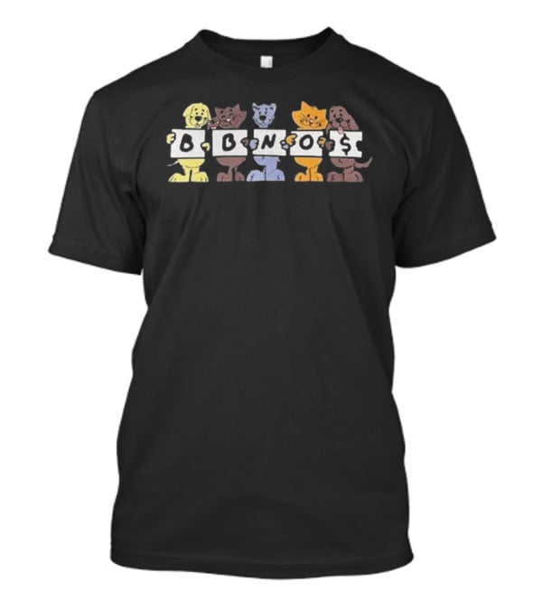 Bbnos Embroidered Pet Animals Holding Letters T-Shirt