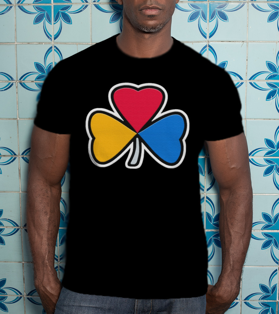 Pittsburgh Steelers Steel Shamrock Heart Colors T-Shirt
