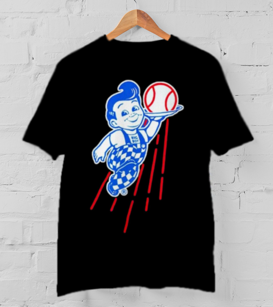 Big Boy Baseball Los Angeles Dodgers Checker Overalls Red Stripes T-Shirt