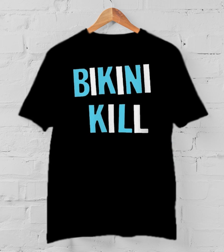 Bikini Kill Trans Youth Emergency Text Bold Blue White T-Shirt