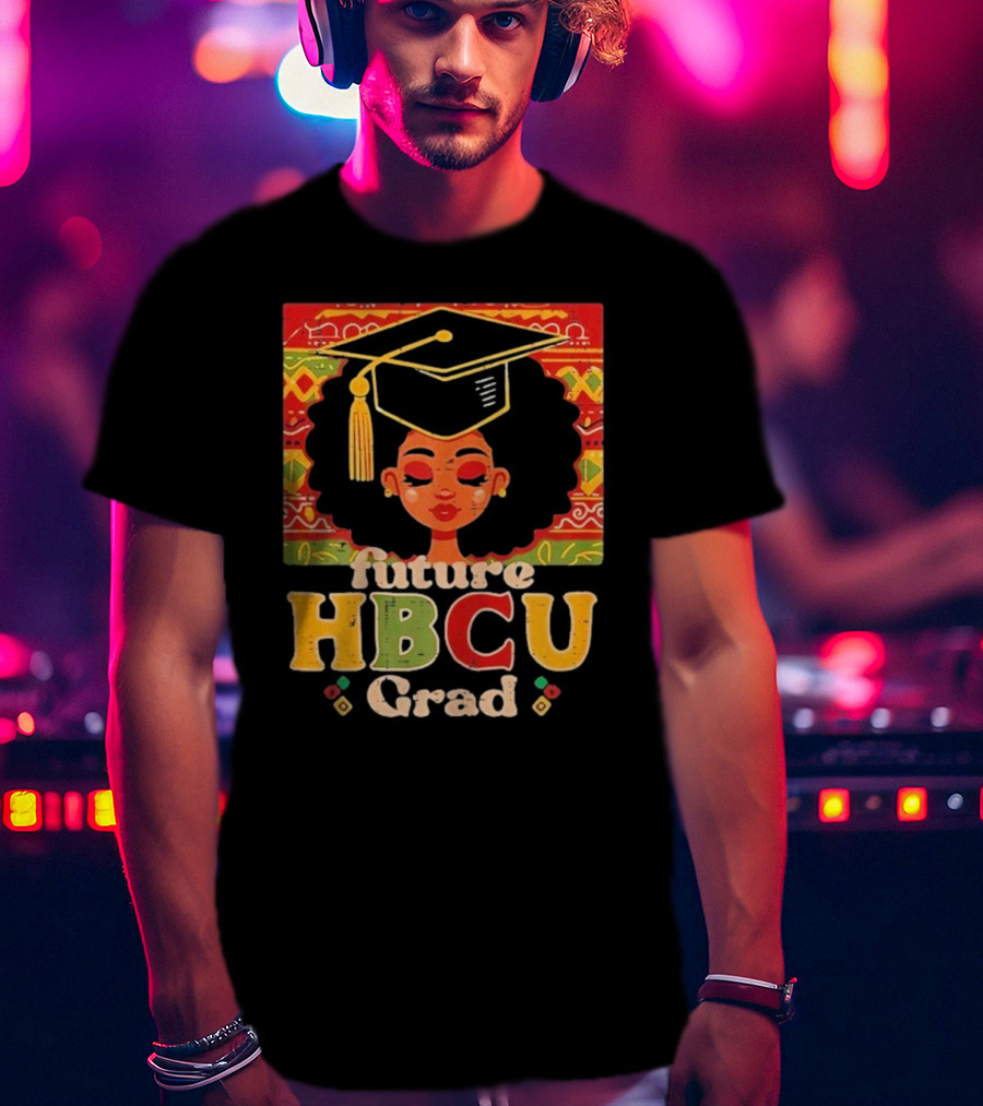 Future HBCU Grad Graduation Cap Afrocentric Pattern T-Shirt