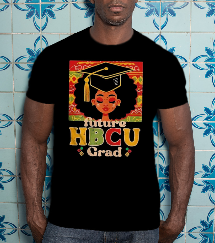 Future HBCU Grad Graduation Cap Afrocentric Pattern T-Shirt