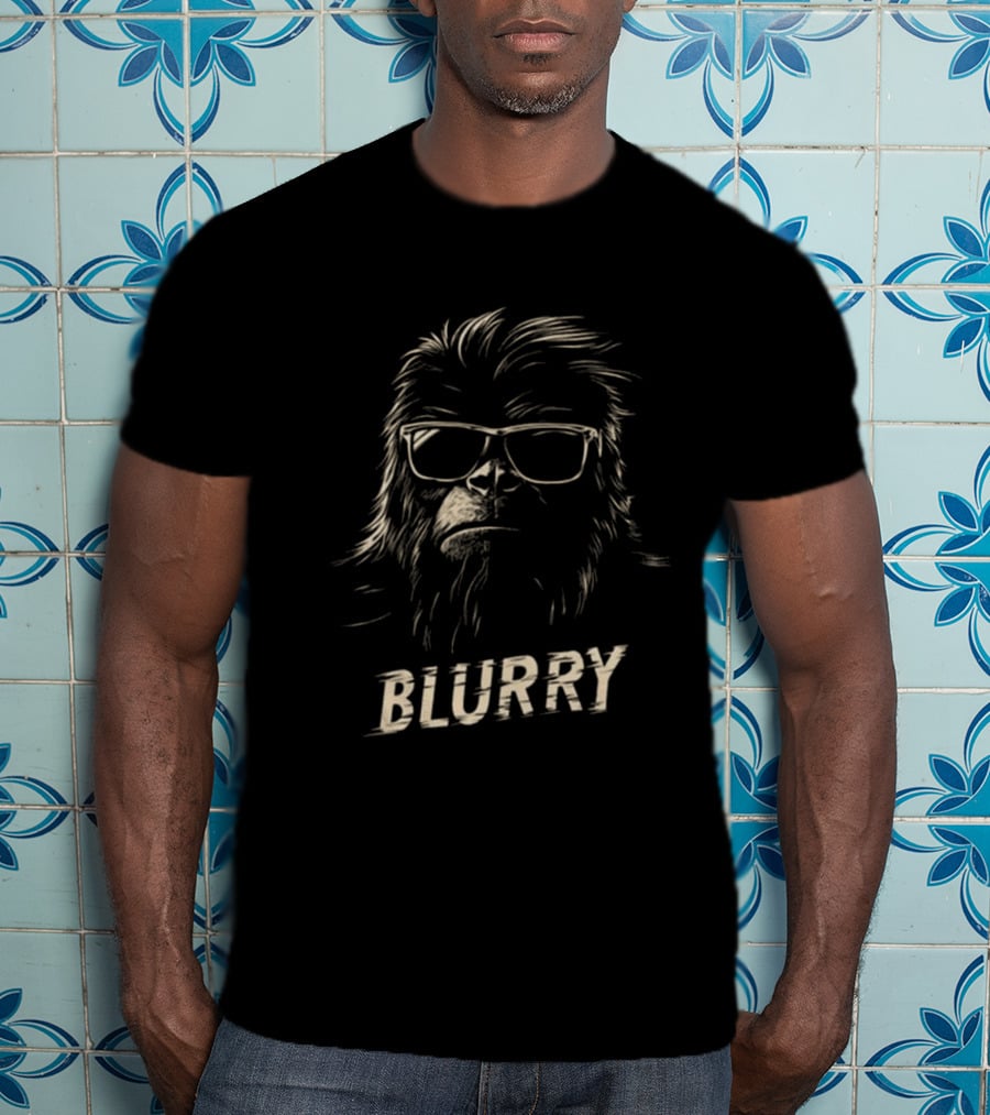 Blurry Cool Breeze Bigfoot In Sunglasses T-Shirt