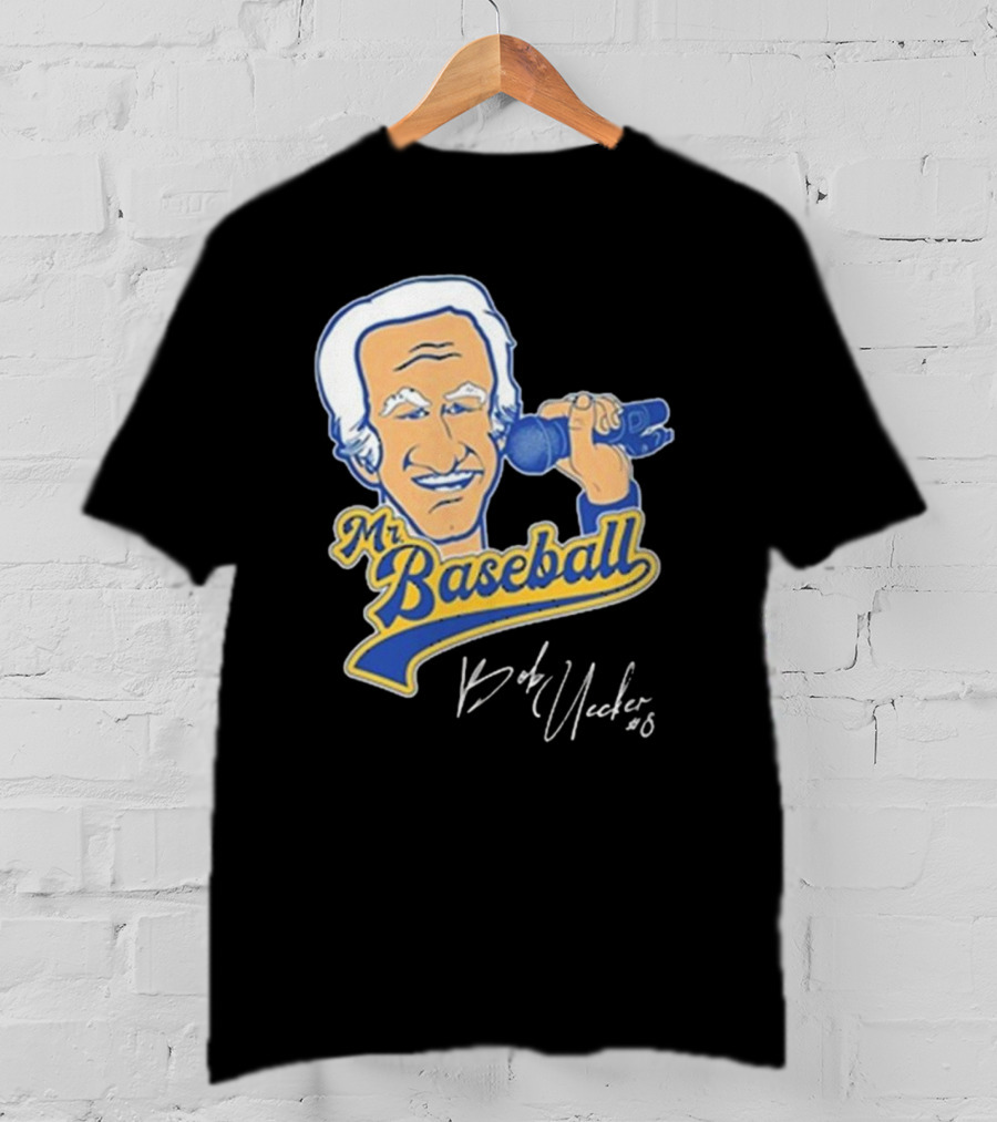 Mr Baseball Bob Uecker UECK Microphone Illustration T-Shirt