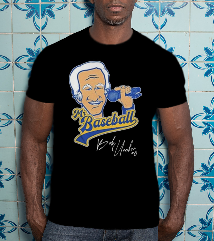 Mr Baseball Bob Uecker UECK Microphone Illustration T-Shirt
