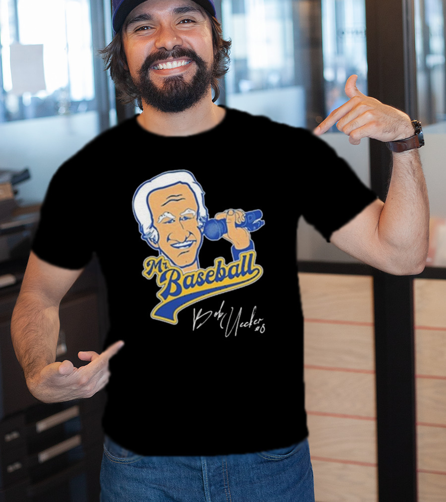 Mr Baseball Bob Uecker UECK Microphone Illustration T-Shirt