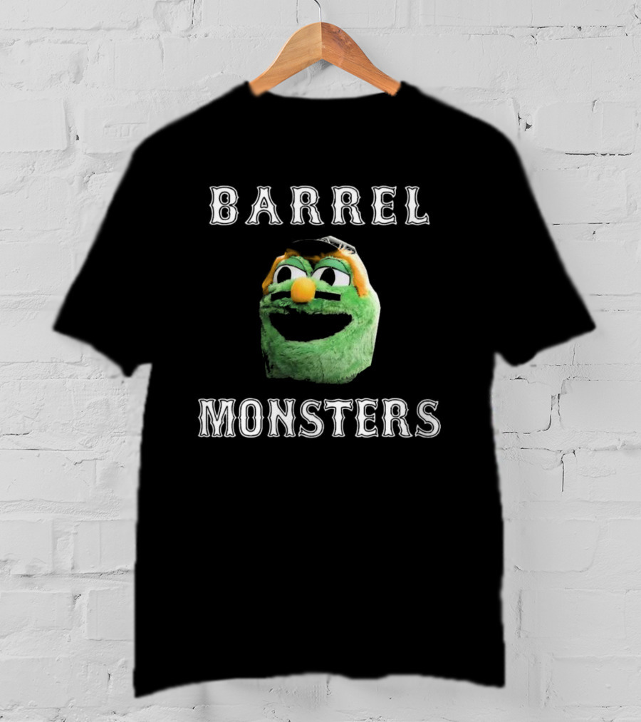 Barrel Monsters Boston Red Sox 2025 Green Furry Face T-Shirt