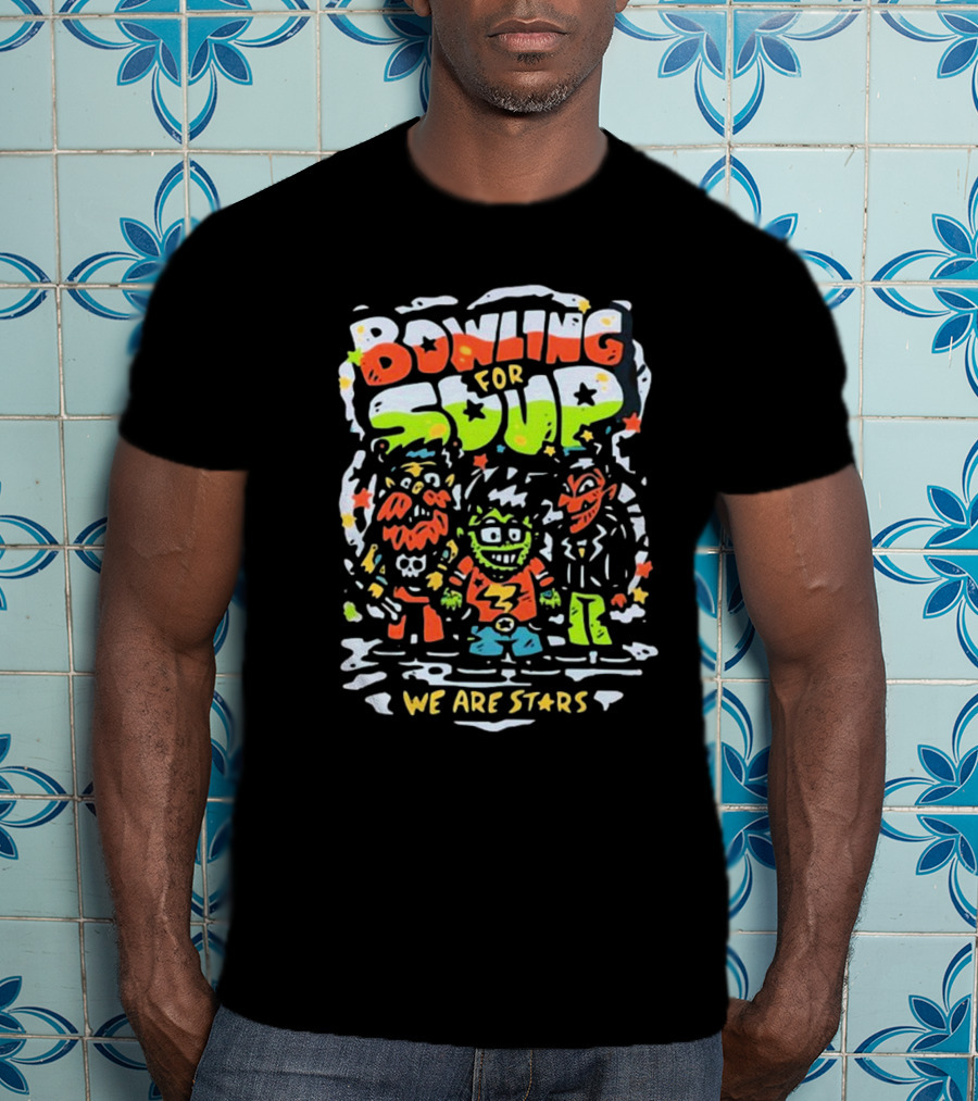 Bowling For Soup We Are Stars Cartoon Characters Colorful Artwork T-Shirt
