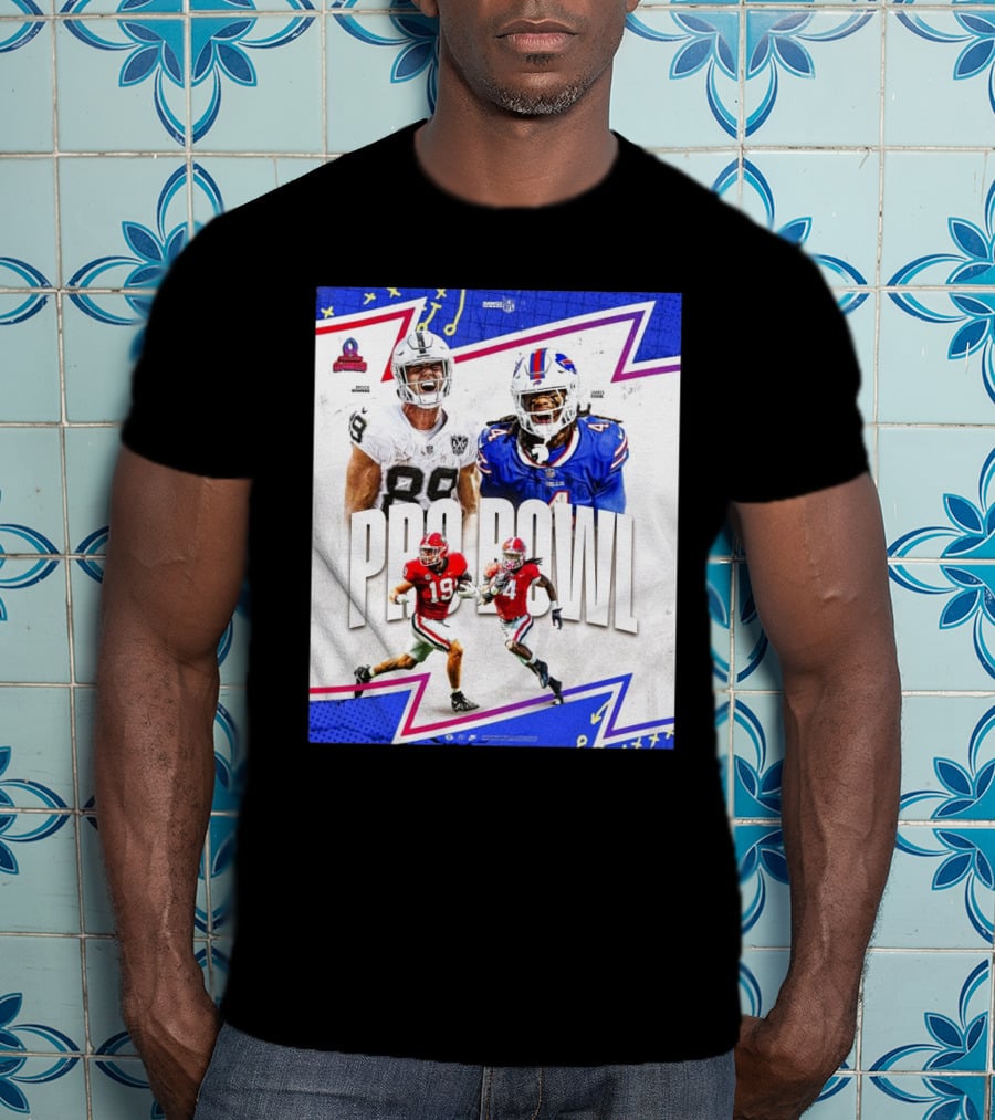 Brock Bowers Las Vegas Raiders And James Cook Buffalo Bills 2025 Pro Bowl Games NFL T-Shirt