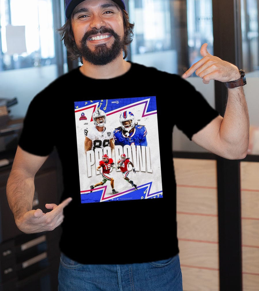 Brock Bowers Las Vegas Raiders And James Cook Buffalo Bills 2025 Pro Bowl Games NFL T-Shirt
