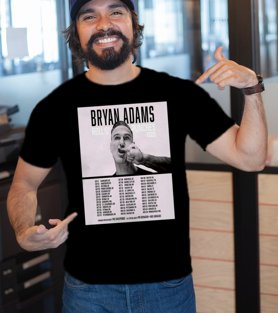Bryan Adams Roll With The Punches 2025 North America Tour T-Shirt