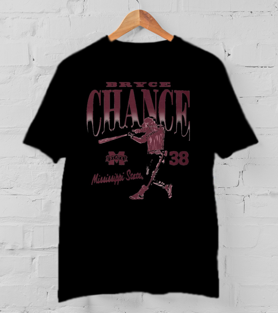 Bryce Chance Illustrated #38 Mississippi State Bulldogs Baseball NCAA 2025 Graphic T-Shirt