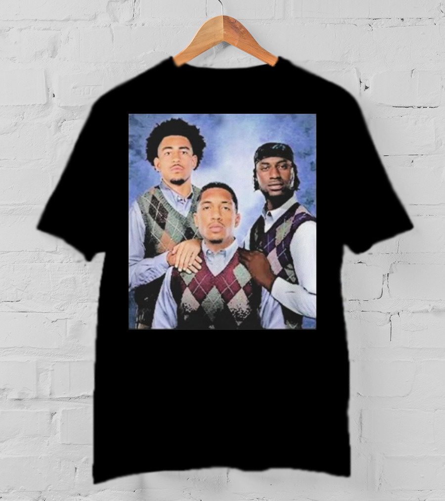 Bryce Young Chuba Hubbard Xavier Legette Vintage Argyle Sweater Step Brothers Look T-Shirt