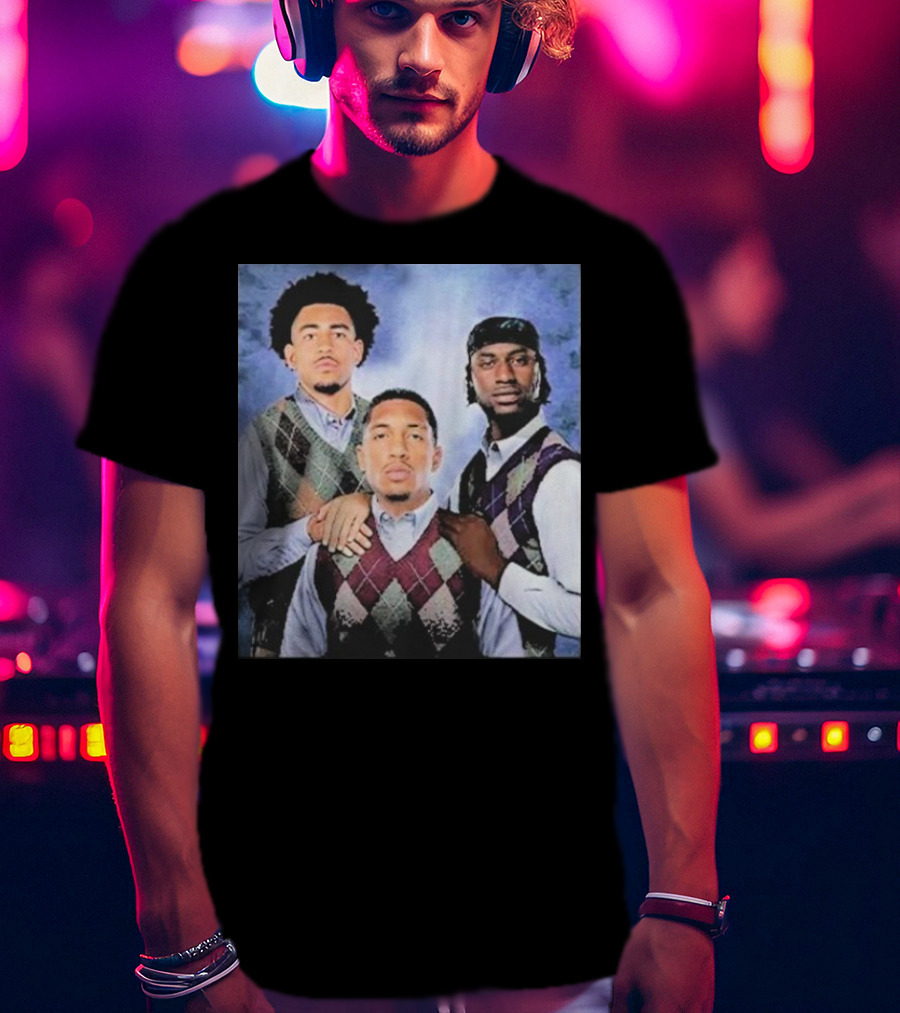 Bryce Young Chuba Hubbard Xavier Legette Vintage Argyle Sweater Step Brothers Look T-Shirt