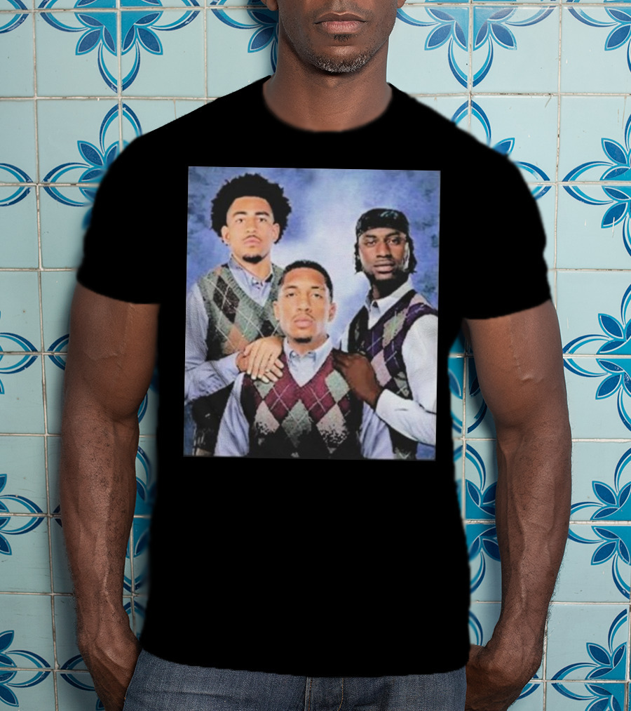 Bryce Young Chuba Hubbard Xavier Legette Vintage Argyle Sweater Step Brothers Look T-Shirt