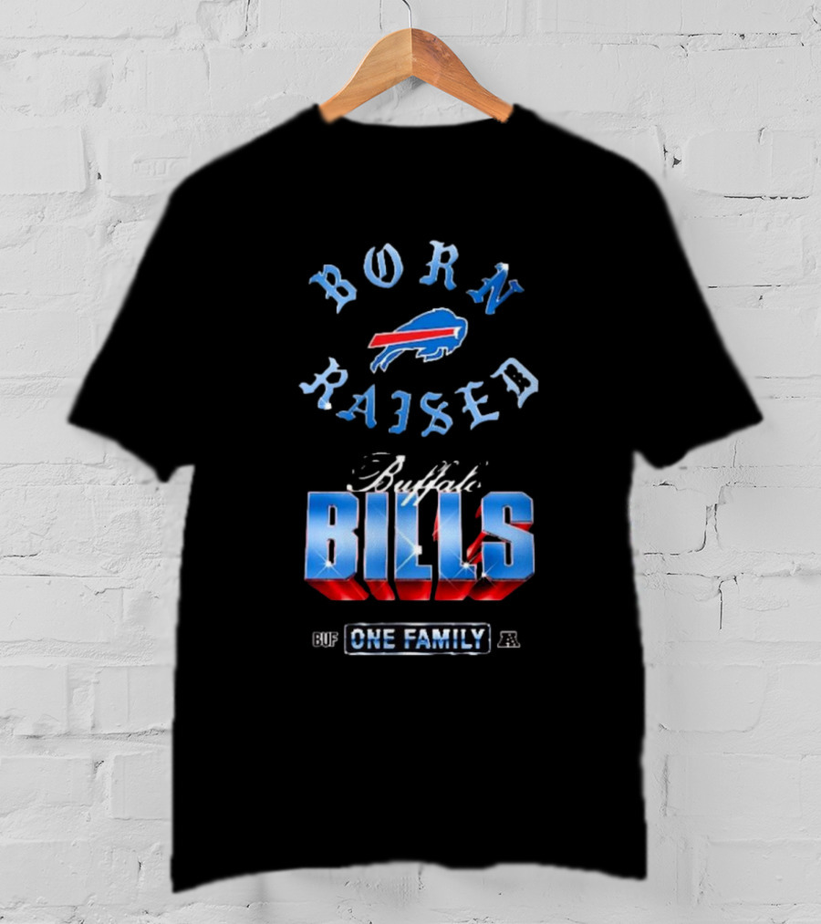 Buffalo Bills Born X Raised BUF One Family Chrome Rocker T-Shirt