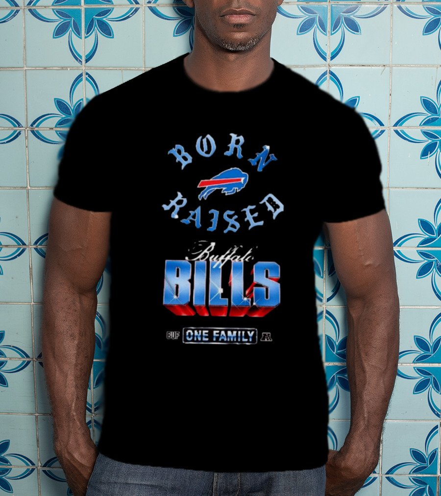 Buffalo Bills Born X Raised BUF One Family Chrome Rocker T-Shirt