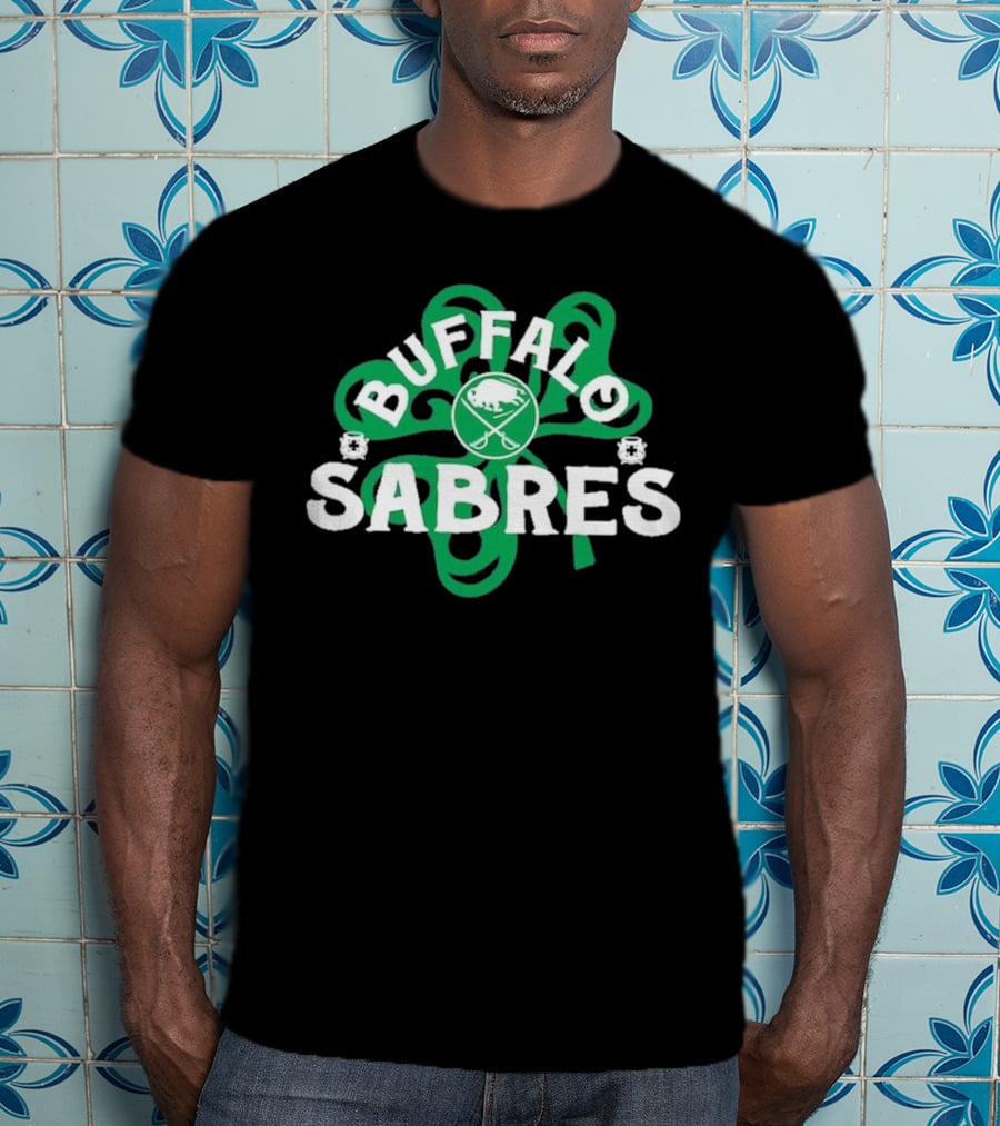 Buffalo Sabres Shamrock St. Patrick's Day Hockey T-Shirt