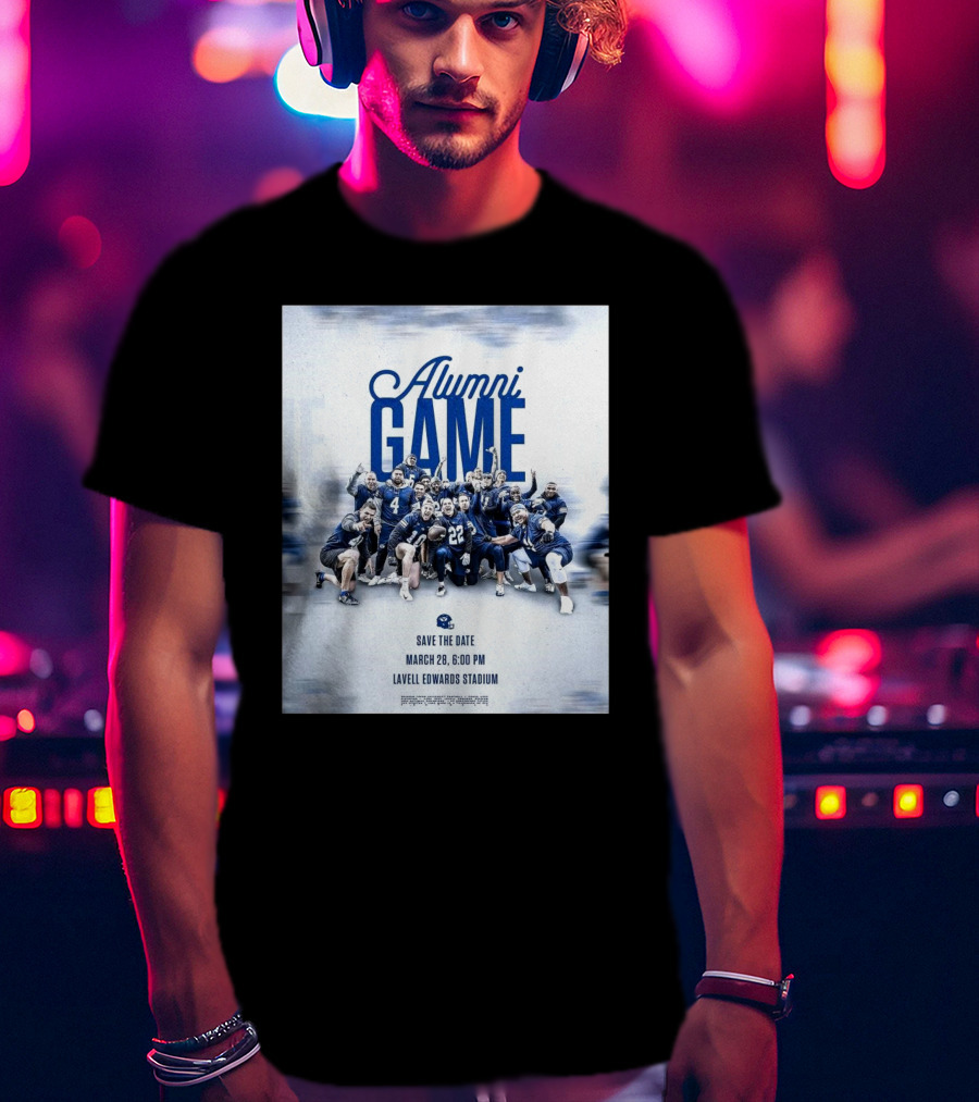 BYU Cougars Alumni Game Save The Date March 28 Lavell Edwards Stadium T-Shirt
