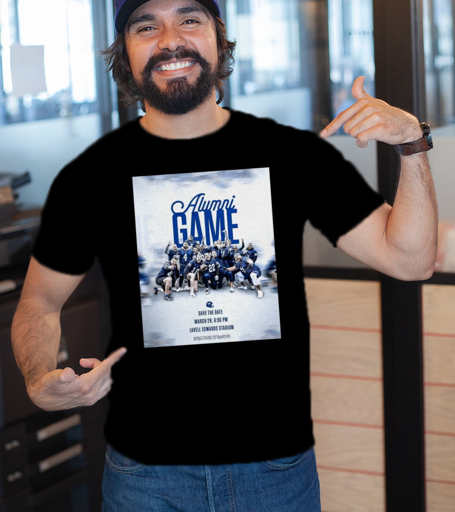 BYU Cougars Alumni Game Save The Date March 28 Lavell Edwards Stadium T-Shirt