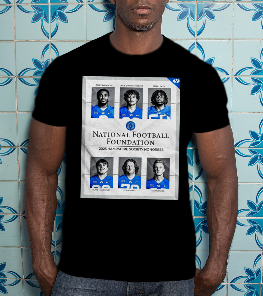 BYU Cougars National Football Foundation 2025 Hampshire Society Honorees Bohanon Bryant-Strother Jatta T-Shirt