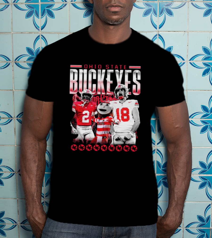 Caleb Downs X Will Howard Ohio State Buckeyes Mascot Graphic T-Shirt
