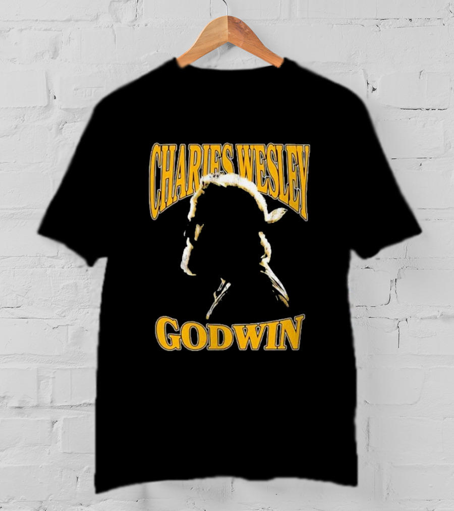 Charles Wesley Godwin CWG Silhouette Bold Yellow Text T-Shirt