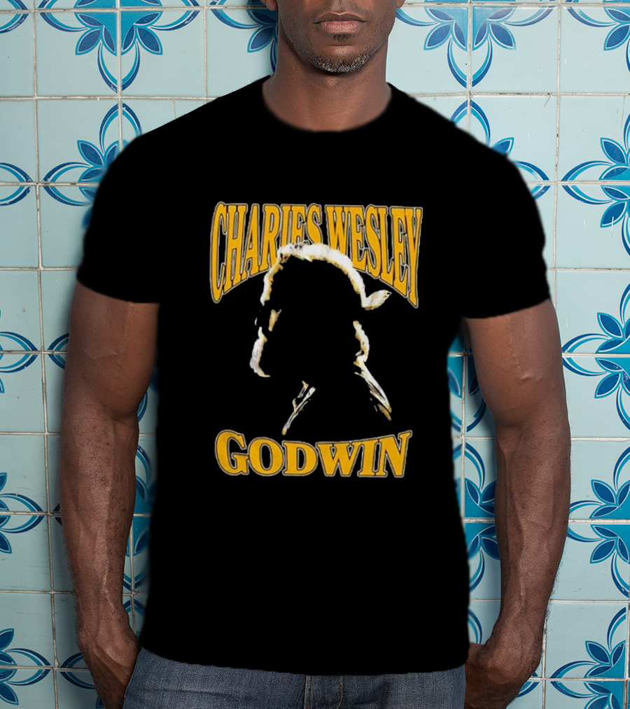 Charles Wesley Godwin CWG Silhouette Bold Yellow Text T-Shirt