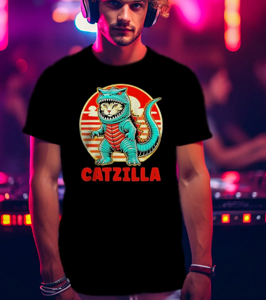 Cat Catzilla Cat Mom Cat Dad T-Shirt