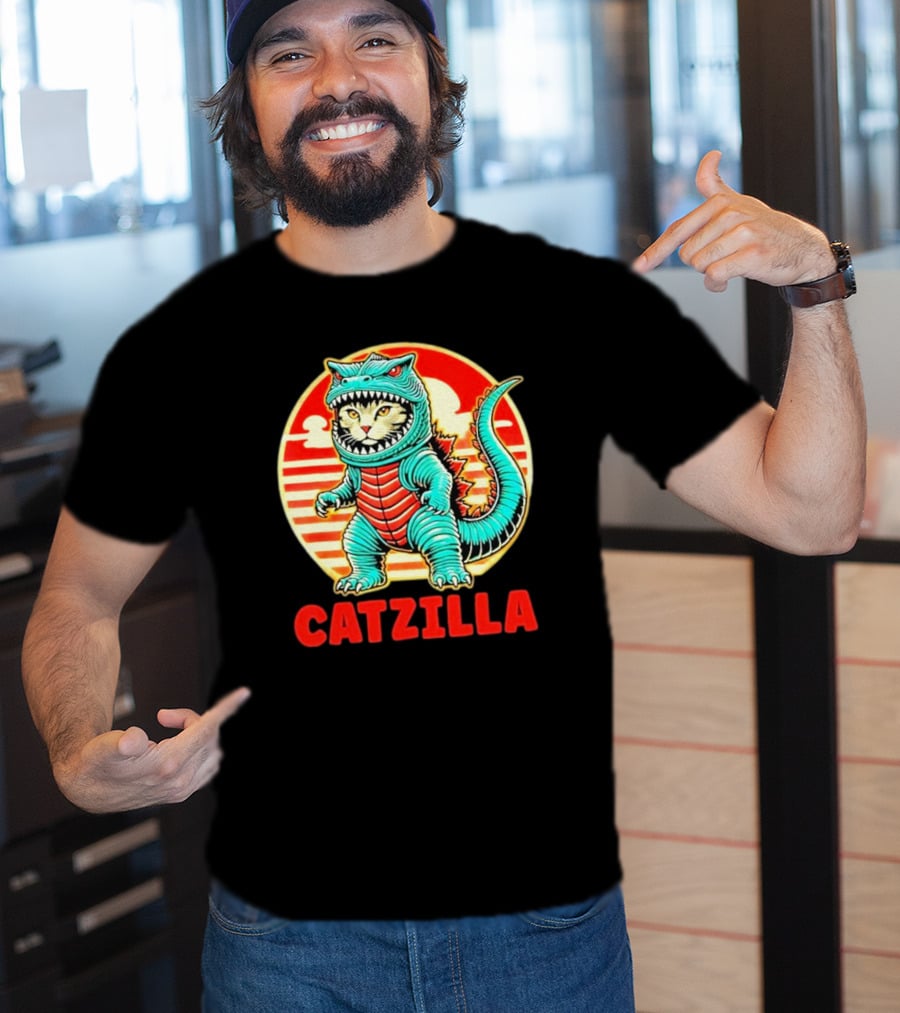Cat Catzilla Cat Mom Cat Dad T-Shirt