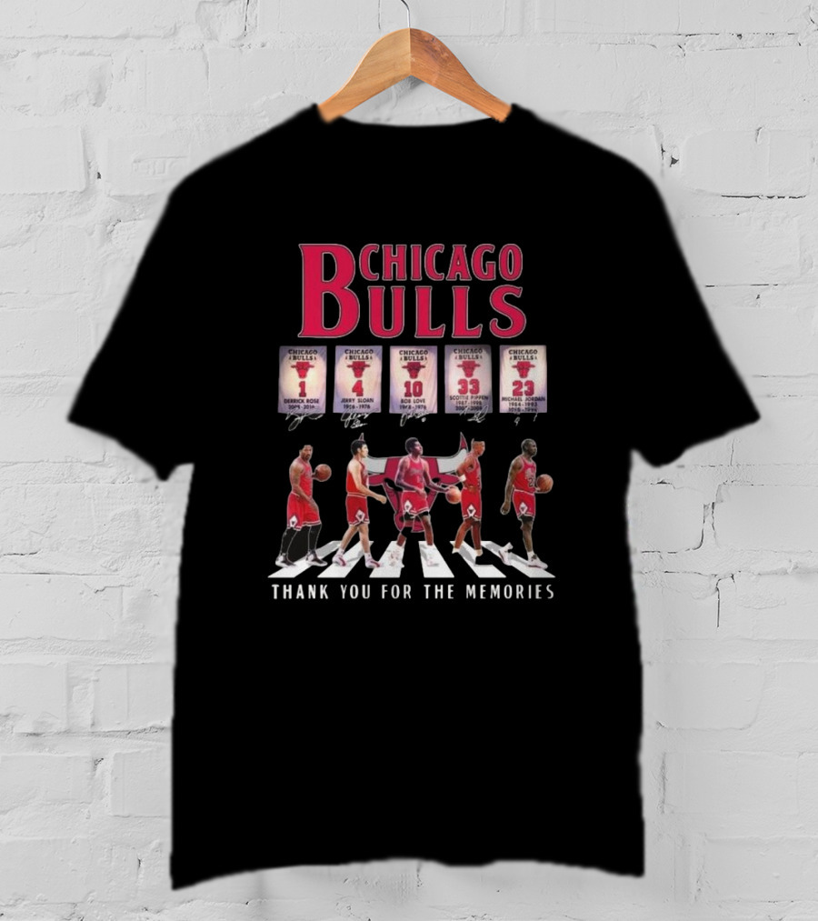Chicago Bulls Players Walking Thank You For The Memories Signatures 2025 T-Shirt